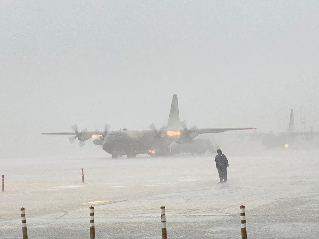 The Air Force conducted 37 sorties, transporting 2,581 people back home.