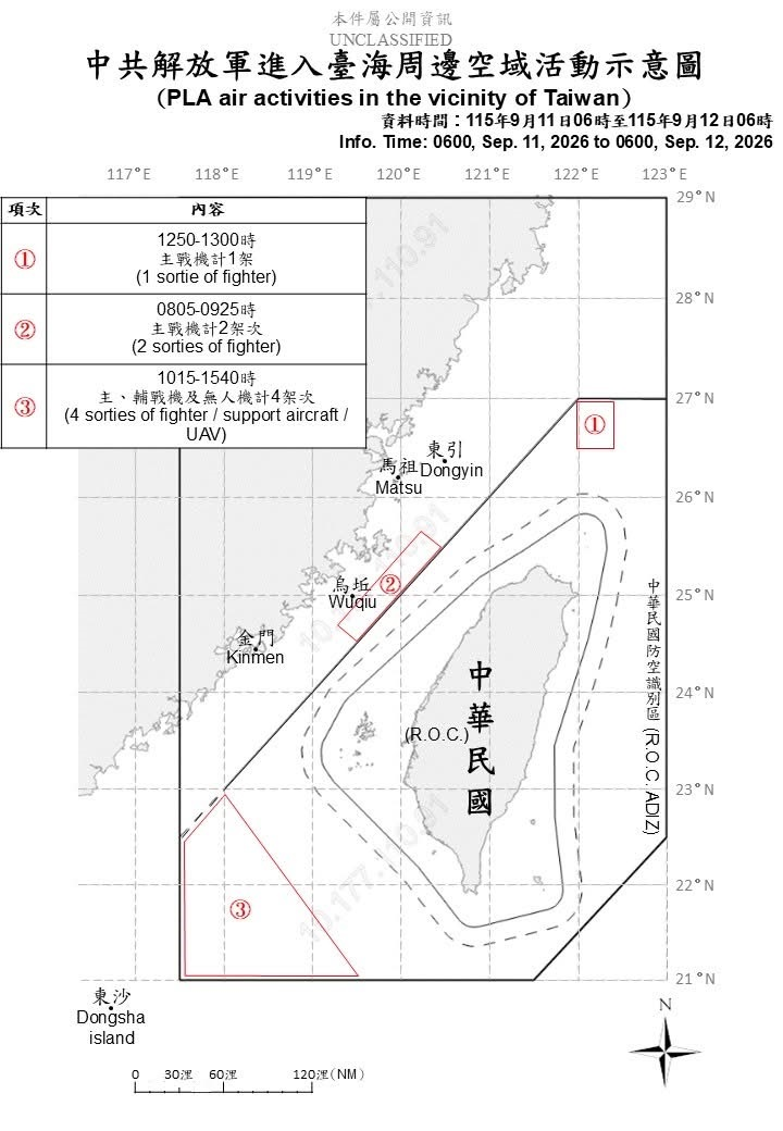 1150912_臺海周邊海、空域活動示意圖