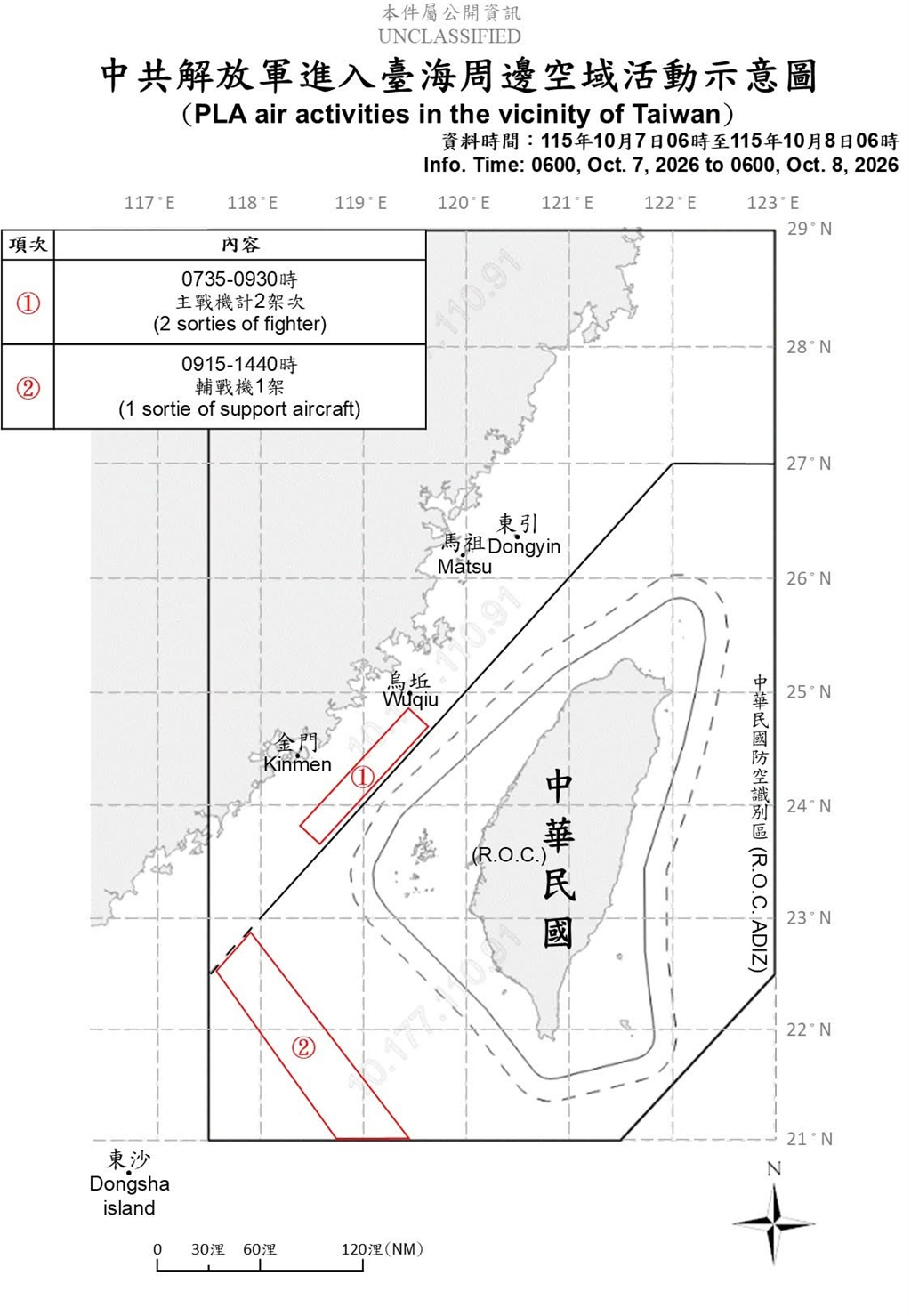 1151008_臺海周邊海、空域活動示意圖